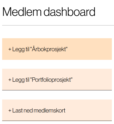 Medlem dashboard
