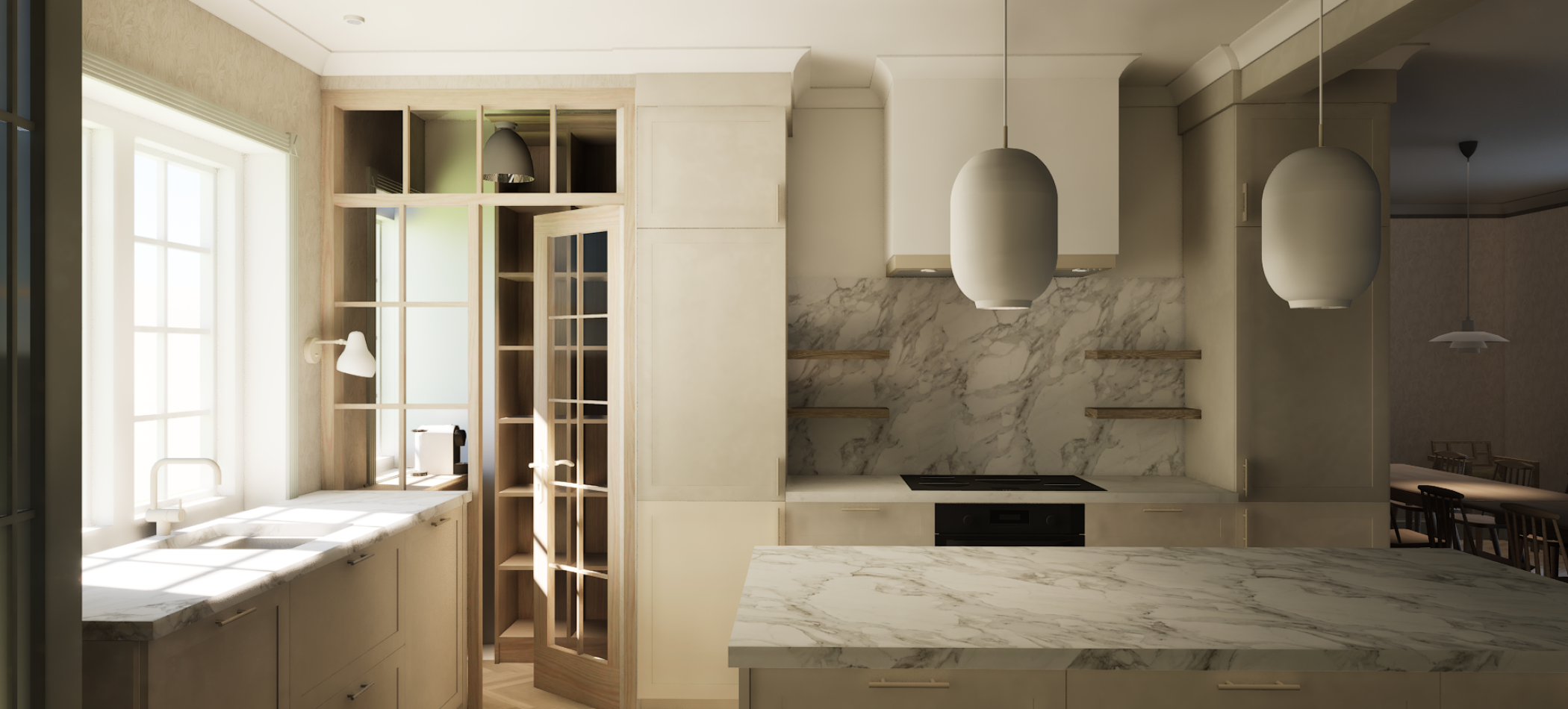 Twinmotion render av kjøkken