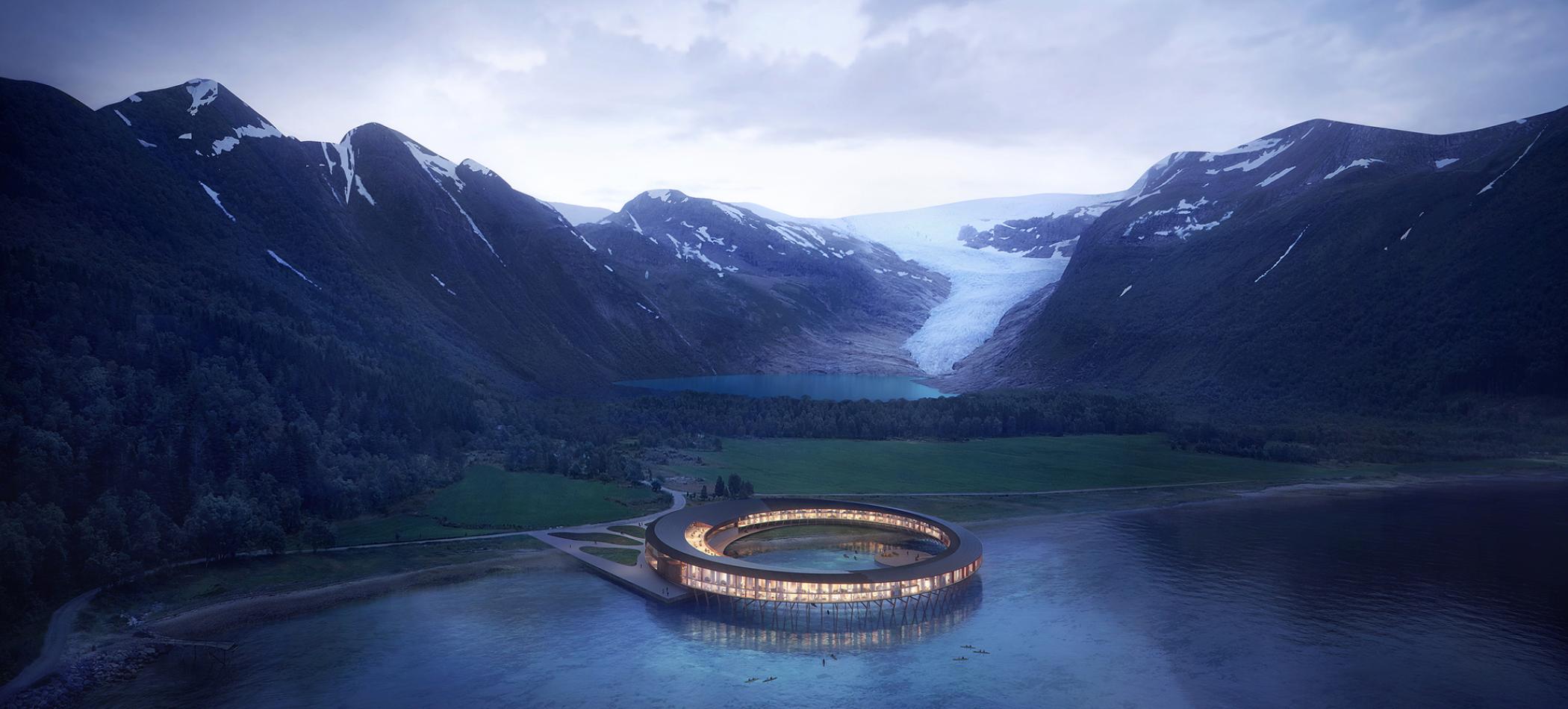 Svart hotell ved foten av Svartisen