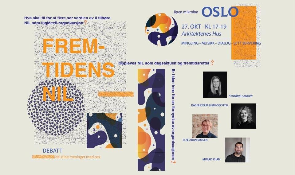 Åpen mikrofon Oslo 27. oktober 2022 kl. 17-19 i Arkitektenes Hus