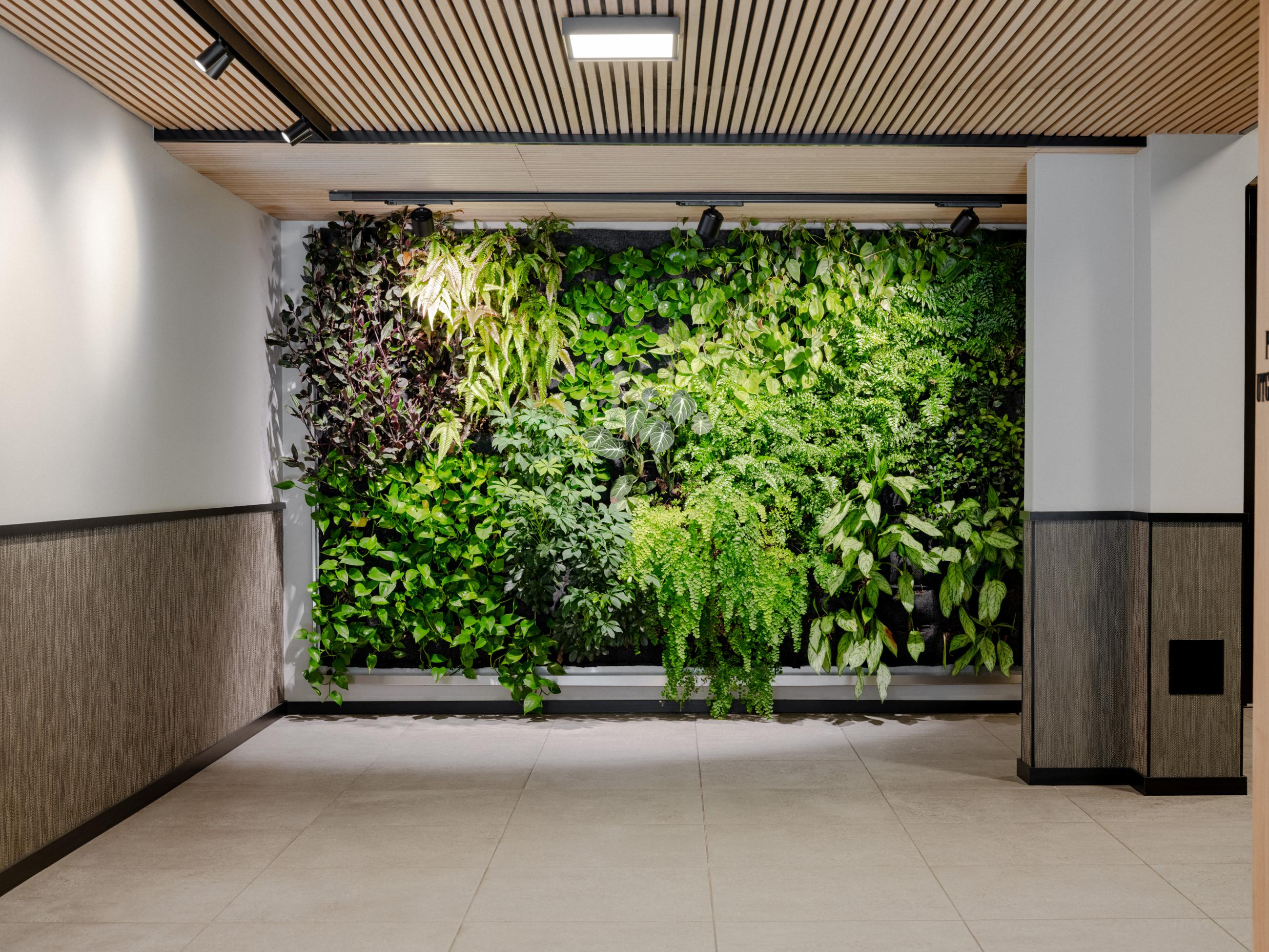 Plantevegg i hovedinngangsparti