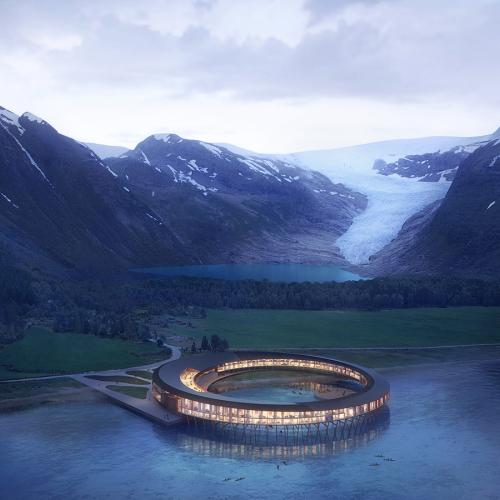 Svart hotell ved foten av Svartisen